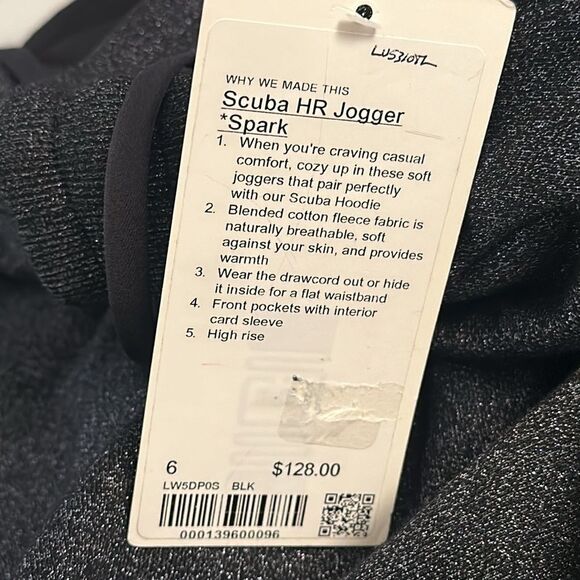 Lululemon NWT Scuba High-Rise Jogger Sparkle Black size 6 - Picture 4 of 6